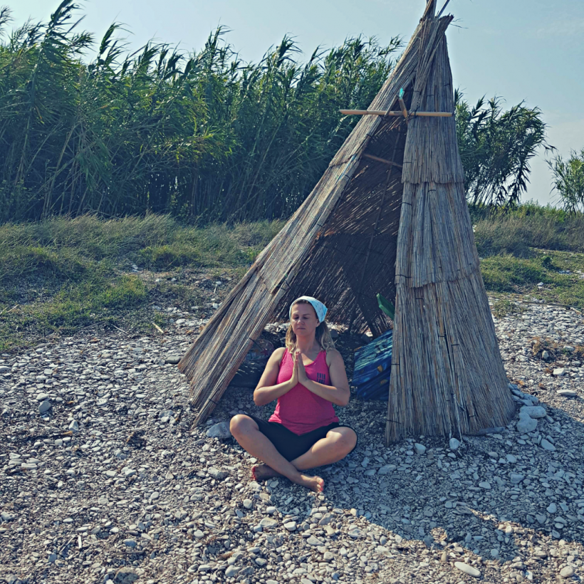 Natasa meditating during one of her Yoga and Sailing Retreats in Croatia.