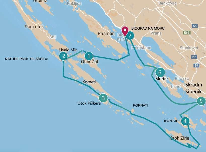 Mindfulness and Sailing Retreat: Kornati - Itinerary